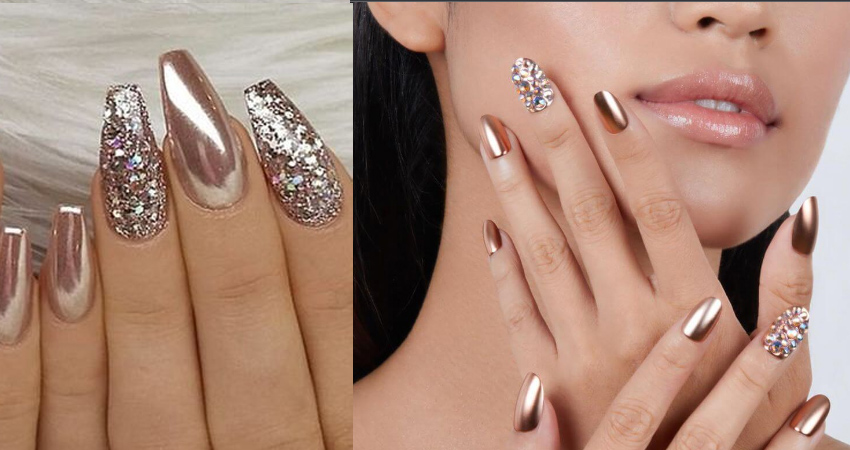 Metallic Shine Nail Design